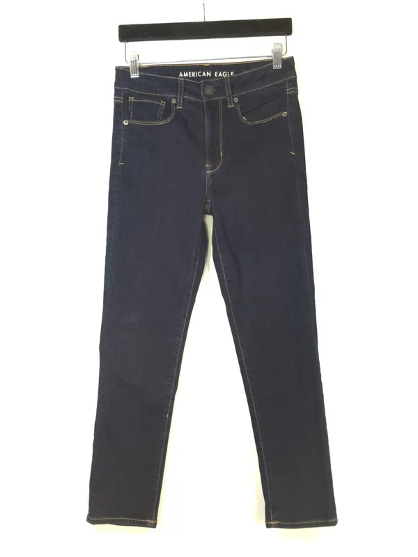 American Eagle Hi-Rise Skinny Dark Wash Super Stretch Size 4 x-short - Image 11
