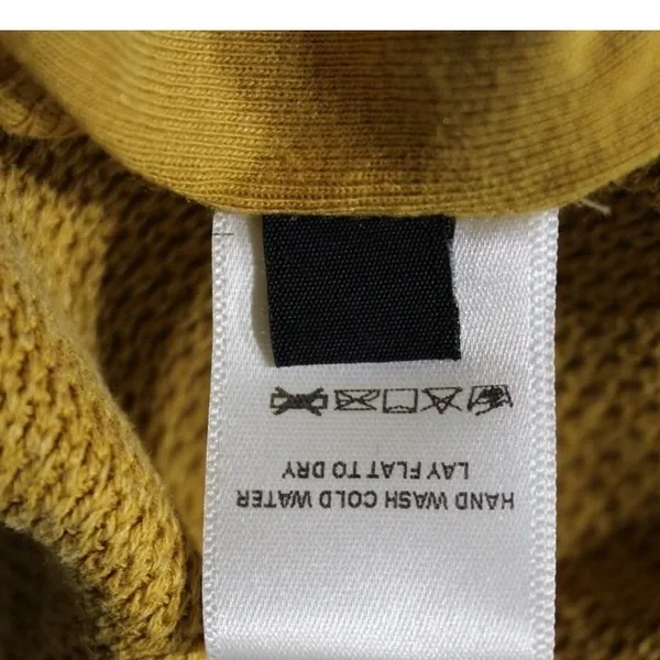 M.‎ Rena Waffle Knit Top Womens Large Yellow V-Neck Pleated Thermal Boho S4945A - Image 8
