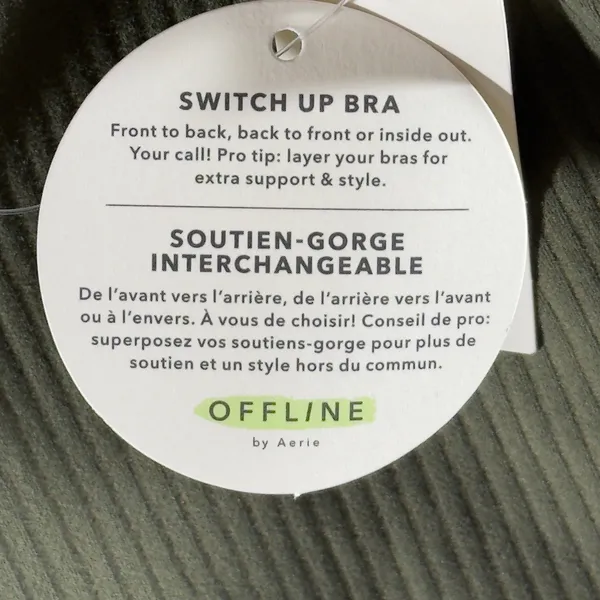 474 | NWT OFFLINE by Aerie Real Me Women XS Reversible Switch Up Bra Olive Green - Image 7