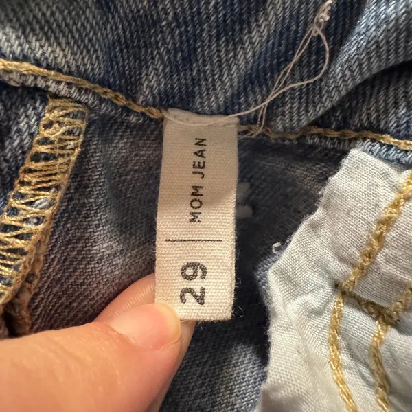 PacSun Mom Jean 29 or 8 Medium Wash Blue Embroidered‎ Daisy Floral Denim Pants - Image 7