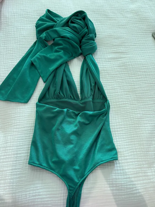 Free People 100 Ways Convertible Bodysuit in Sea Green - Image 3
