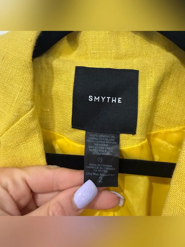 Smythe Mildred Yellow Linen Blazer 2 - Image 3