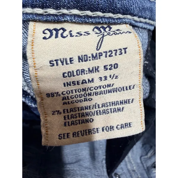 Miss Me Jeans MP7273T Mid Rise Straight Leg Women's 27 x 31 Inseam Western Y2K - Image 6