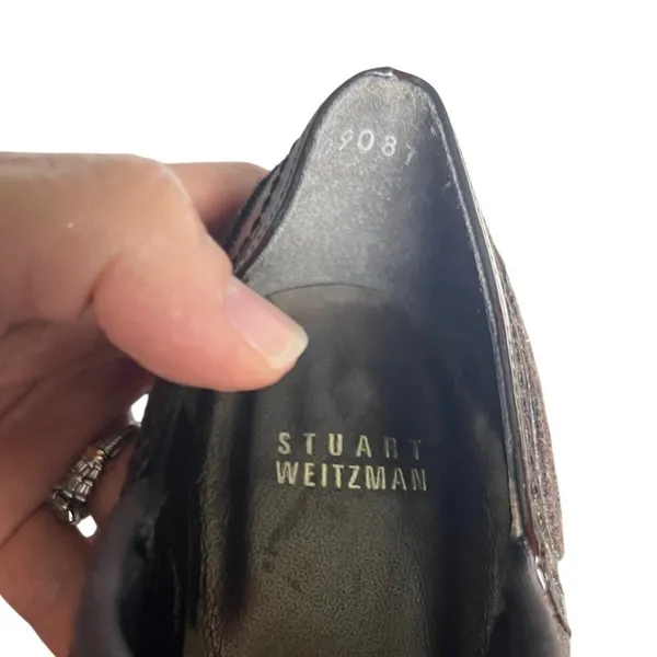 Stuart Weitzman‎ High-Vamp Suede Heeled Loafers Ankle Booties - Image 7