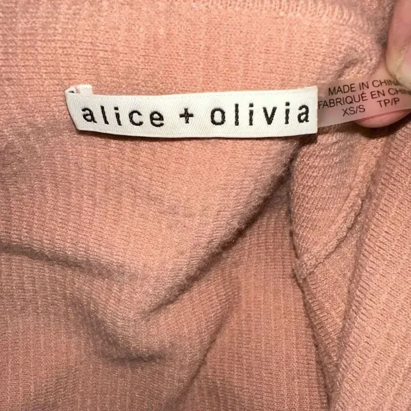 Alice+Olivia Hester rose tan oversized knit ribbed XS/S coat - Image 5