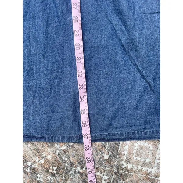 Nine West Brentwood Denim Shirt Dress XXL NWT Cotton Pockets Casual Chambray - Image 13