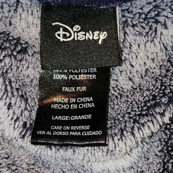 Disney Womens Gray Blue‎ Mickey Mouse Faux Fur Hoodie Dress Large - Image 4