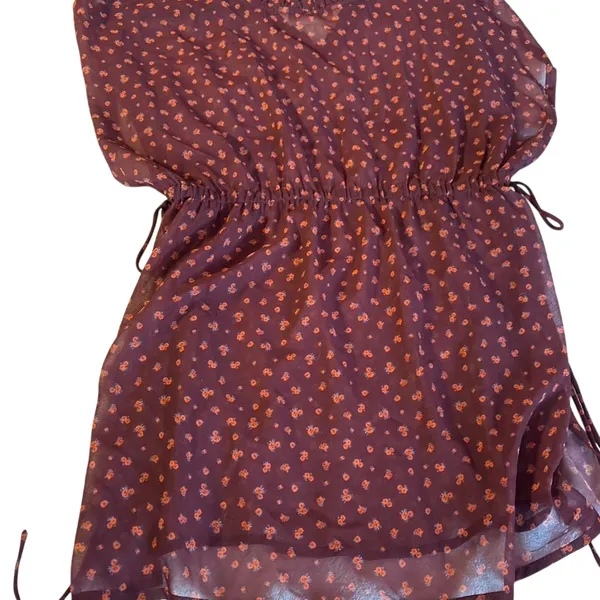 Brown floral Gauze Baby Doll Shirt - Image 5