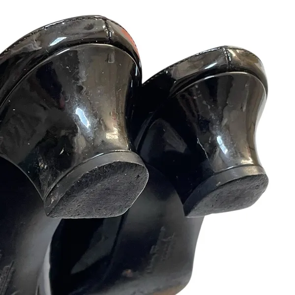 Salvatore Ferragamo Vara Bow Slides 8 Black Patent Leather Elegant Designer Sandals - Image 13