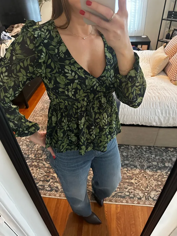 Blue and green blouse - Image 5