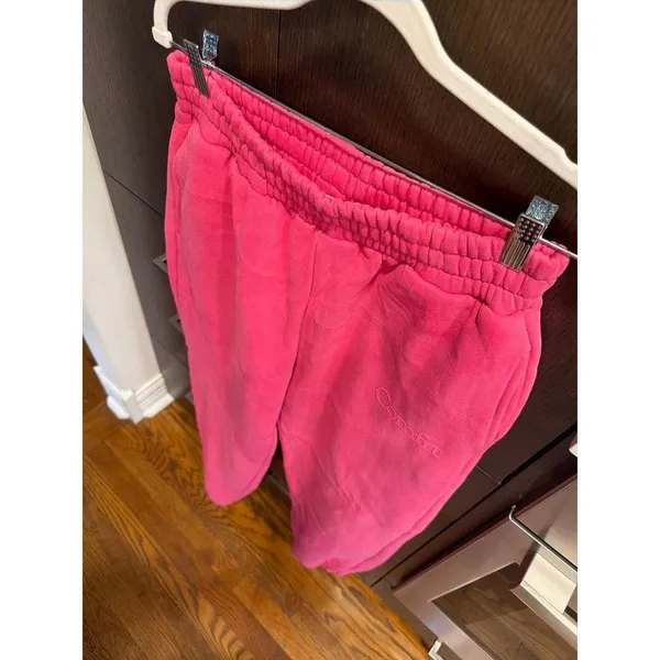 Comfrt sweatpants with an elastic waistband hot pink large - Image 2