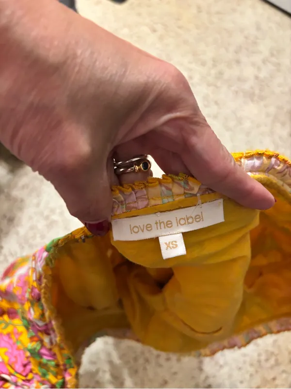 Love the Label Eloise Mini Dress in the "Betty Yellow Print" pattern - Image 5
