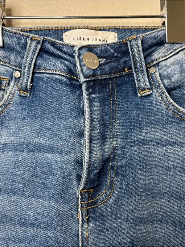 Risen jeans LA wide leg barrel high waisted blue jeans shaping hourglass casual - Image 3
