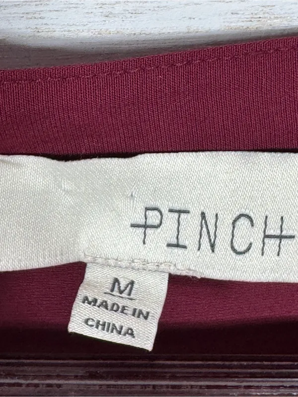 Pinch Isla Flutter Sleeve Tiered Mini Dress Burgundy Maroon Red Medium - Image 9
