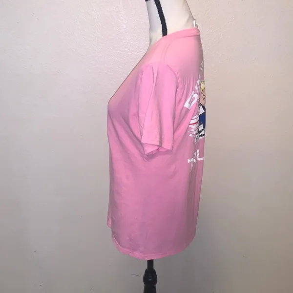Bikers For Trump Pink V-Neck Women's Short Sleeve Shirt Donald Trump - Image 3