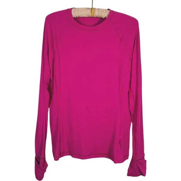 Lululemon Its Rulu Long Sleeve Shirt Size XL Pink Running Workout Fitness Gym - Image 2