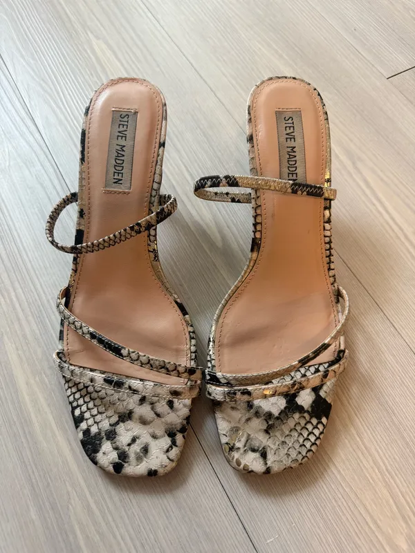 Steve Madden strappy snakeskin helped sandals - Image 3