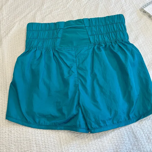 Free people movement metallic teal high rise shorts S women - Image 7