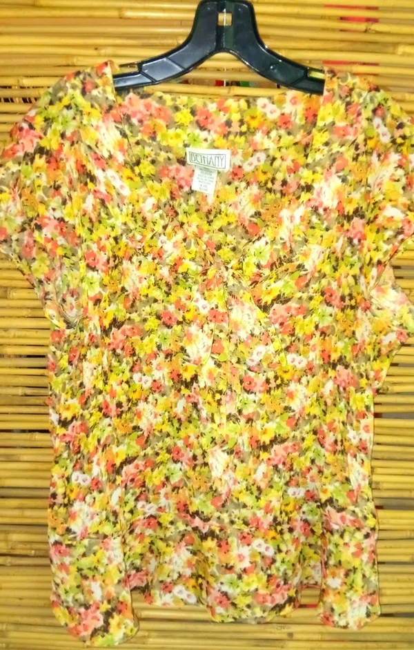 Bethany L All Over Floral Orange Feminine Top - Image 2