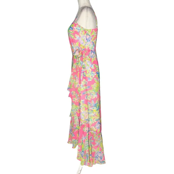 NWOT Lilly Pulitzer 4 Anni Maxi Wrap Long Dress Squeeze The Day Pink Fit & Flare - Image 6