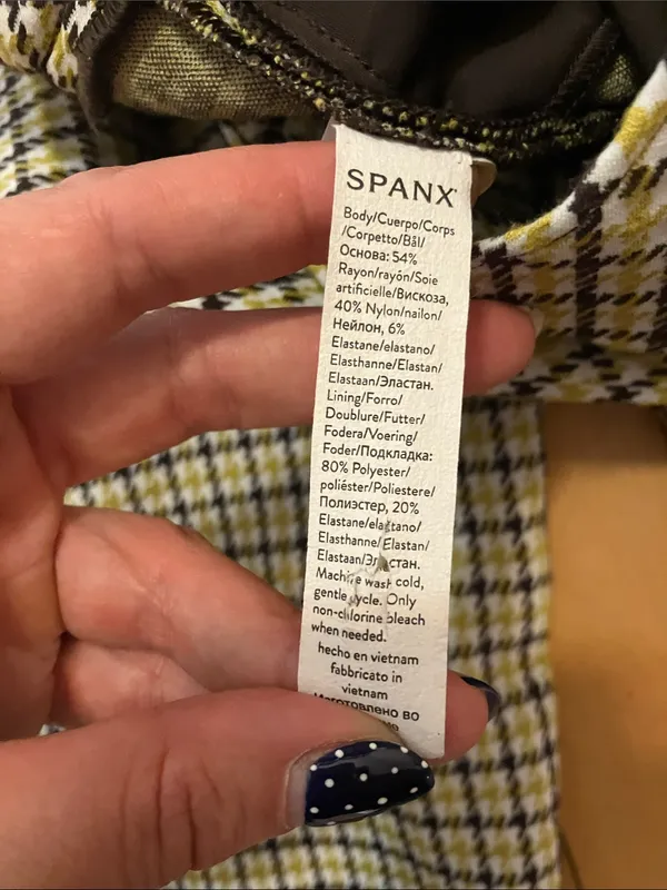 Spanx Houndstooth Kick Flare Yellow and Brown Print Pants Size Small - Image 6