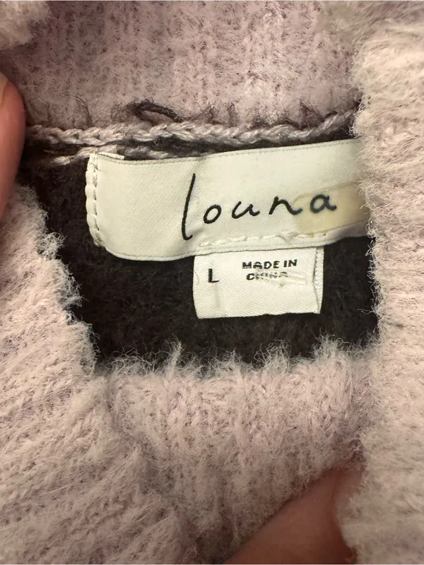 LOUNA‎ Multi Stripe High Neck Sweater Pink Size L - Image 5