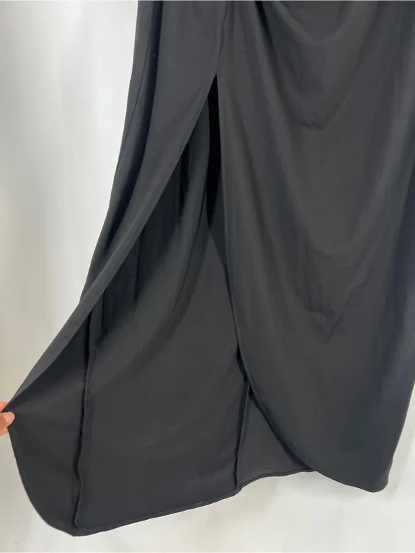 ELOQUII Black Ruched Draped Long Sleeve Maxi Dress Size 18 NWT - Image 6