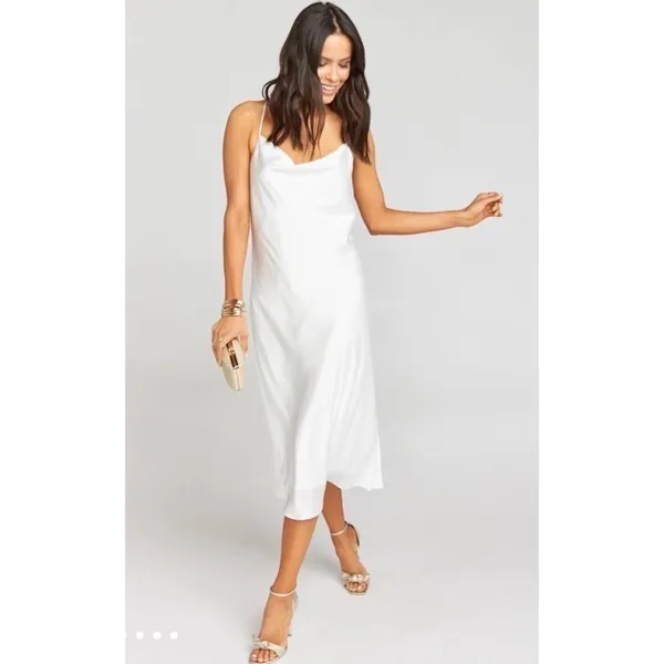 NWOT SHOW ME YOUR MUMU SMYM Verona Cowl Midi Dress Ivory Lux XS - Image 2