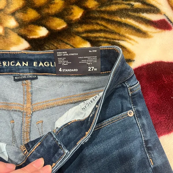 American Eagle Outfitters 4/27 Blue Flare Jeans - Image 4