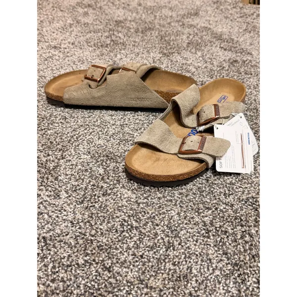 Birkenstock Arizona Soft Footbed Sandals Women's EU 36 US 5-5.5 Taupe Suede - Image 7