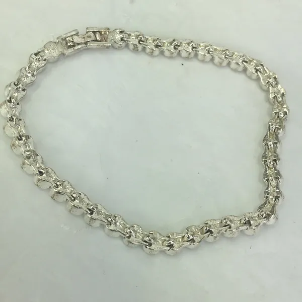 Cubic zirconia tennis bracelet silver tone 7.25” long - Image 3
