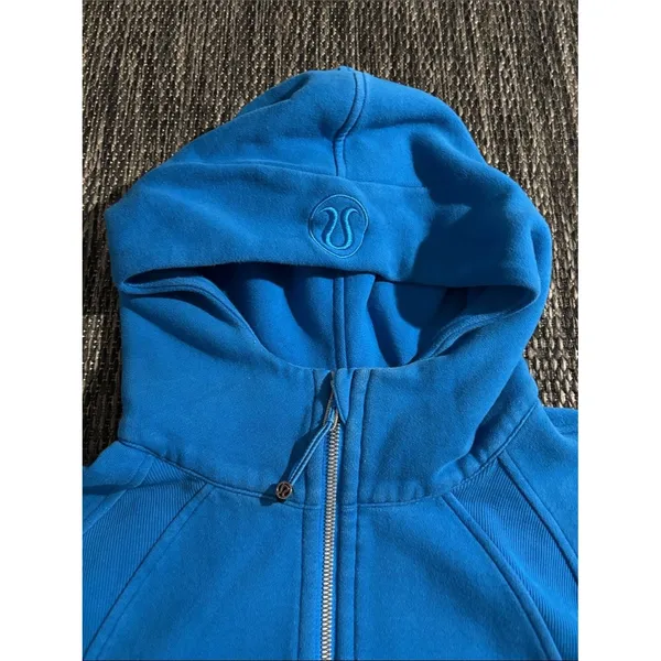 Lululemon Scuba Oversized Half Zip Hoodie Poolside Blue Light Cotton Terry M/L - Image 3