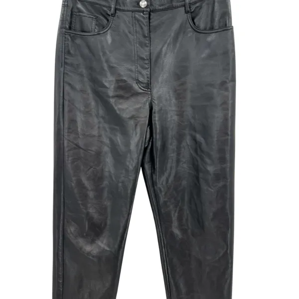 Aritzia Wilfred The Melina Pants‎ High Waisted Vegan Leather Black Size 12 - Image 7