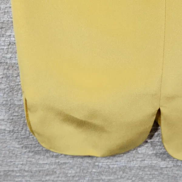 b Michael NY Silk Sheath Dress Size 6 Butter Yellow Scalloped Hem Classic Chic - Image 12