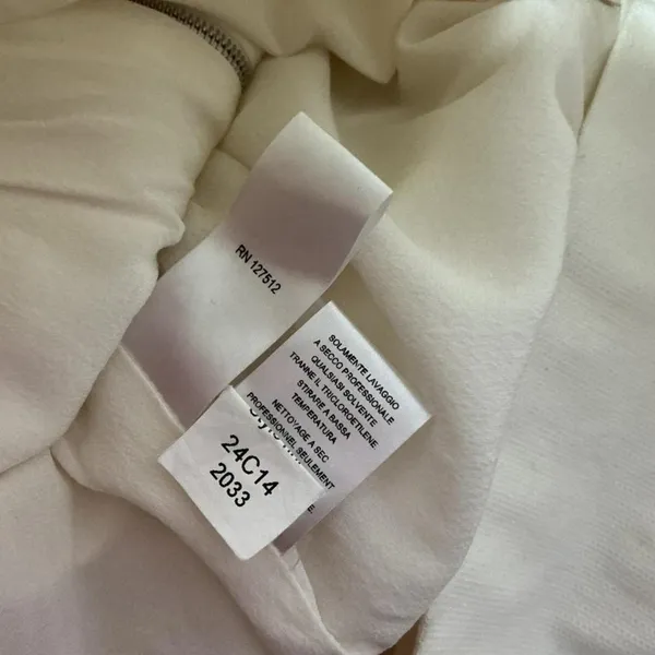 Narciso‎ Rodriguez Cotton Silk Blend Sheath Dress Made in Italy V Neck Zip Front - Image 5