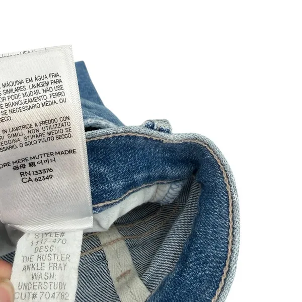 Mother‎ The Hustler Ankle Fray Understudy Distressed Crop Flare Jeans Size 24 - Image 14