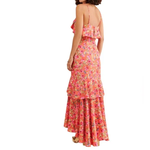 Keepsake The Label Tiered Maxi Dress in orange pink 6 - Image 2