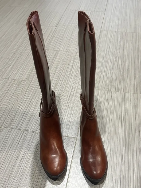 Esprit Brown Knee High Riding Boots Women’s Size 8M NWOB Buckle Zip - Image 2