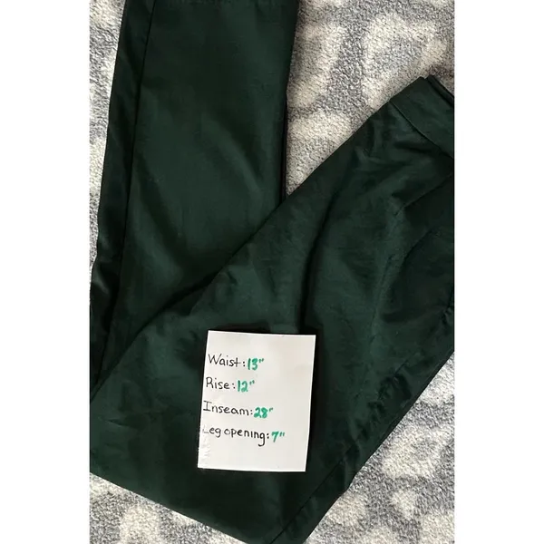 Lulus Kick It Forest Green High-Waisted Trouser Pants Side Zip‎ Career Stretch - Image 4