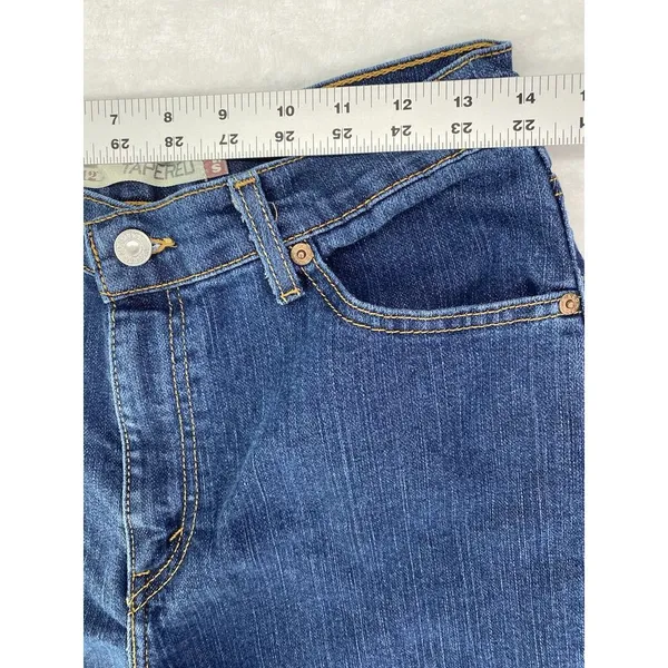 LEVI'S Womens's Classic 512 Slim‎ tapered medium jeans raw hem sz 10M - Image 2