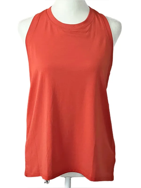 Athleta Ease In Tank Workout Racerback Relaxed Fit Tank Top Orange Size Small - Image 3