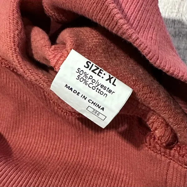 Boutique Stand Collar Half Zip Sweatshirt Women XL Rust Ribbed Thumbhole - Image 6