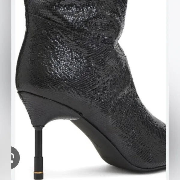 New! All Saints Women's‎ Nori Shimmer Knee High Boots Leather Black Sz 7 $429 - Image 3