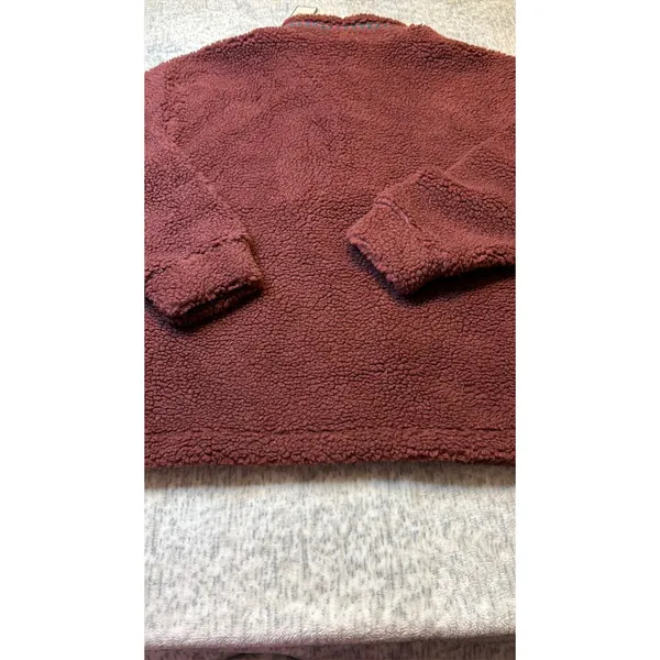 Alpine Design Womens M‎ Sherpa Fleece Pullover Quarter Snap Neck Dark Auburn NWT - Image 6