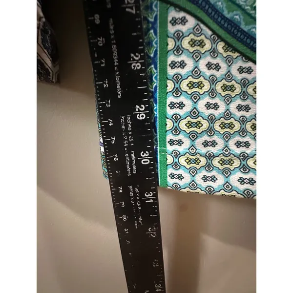 Chicos Blue Green Paisley Wide Leg Pull On Pants Size 2 XL Stretch Jersey Knit - Image 4
