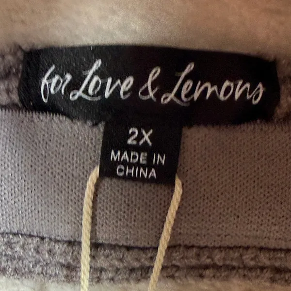 For Love & Lemons Knit Bralette Top Taupe Gray Wrap Tie 2X NEW - Image 2