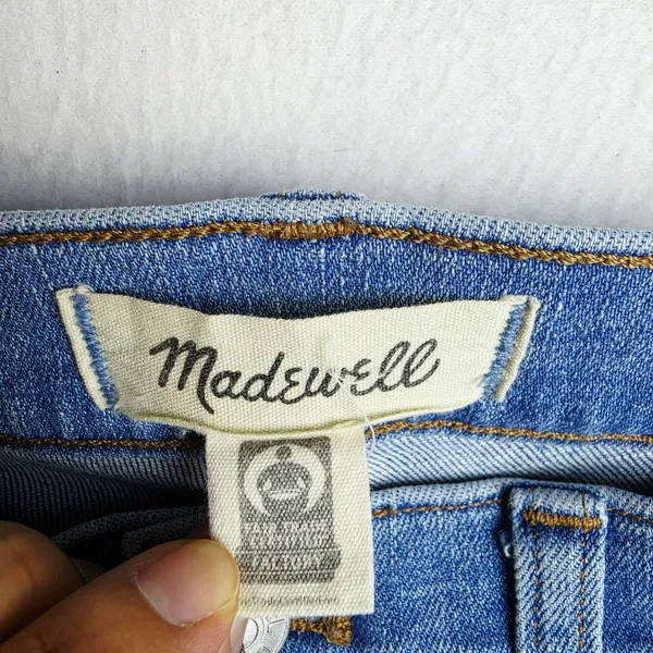Madewell Kick Out Full-Length Flare Jeans‎ Medium Wash Raw Hem DM7443 Blue 27 - Image 2