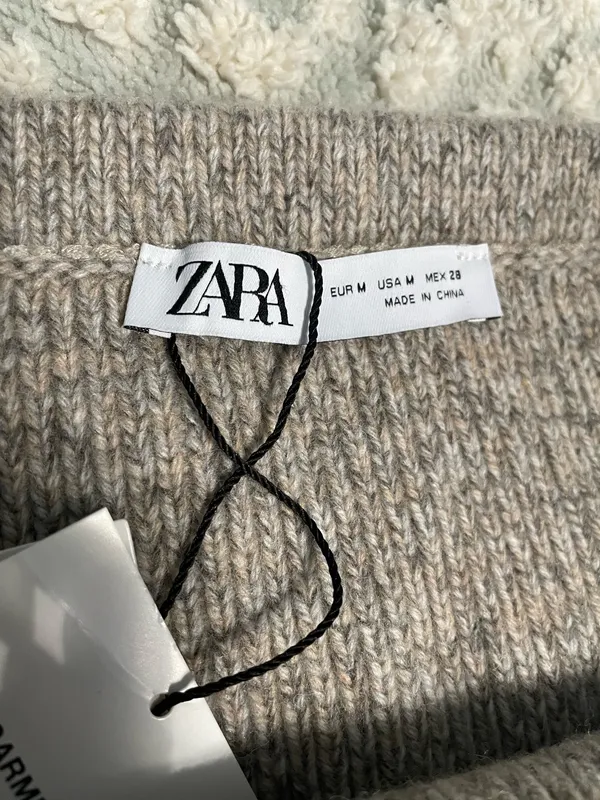 NWT Zara Wool Blend Tan Mini Skirt Medium - Image 4