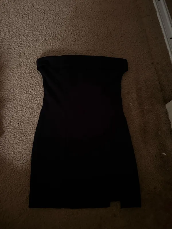 Shein Black Mini Strapless Dress - Image 2