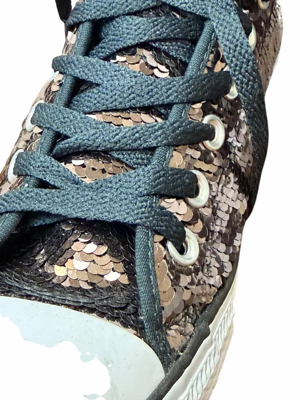 Converse Chuck Taylor All Star Sequin Sneakers Women’s 8 Gunmetal Black - Image 9